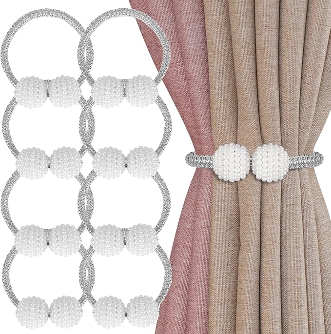 1Pc Magnetic Curtain Tieback Tie Backs Holdbacks Buckle Clip Strap Magnet Pearl Ball Curtain Hanging Belts Rods Rope Accessoires - Image 2