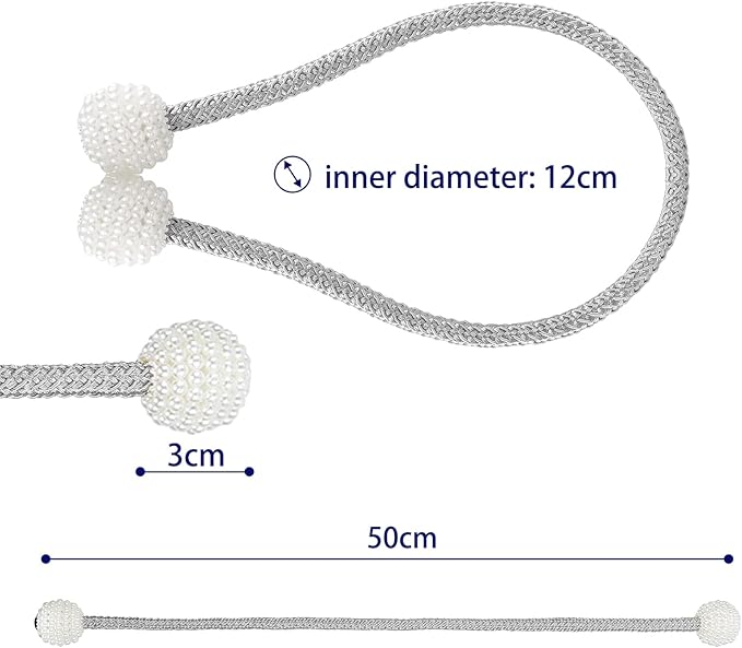 1Pc Magnetic Curtain Tieback Tie Backs Holdbacks Buckle Clip Strap Magnet Pearl Ball Curtain Hanging Belts Rods Rope Accessoires - Image 3