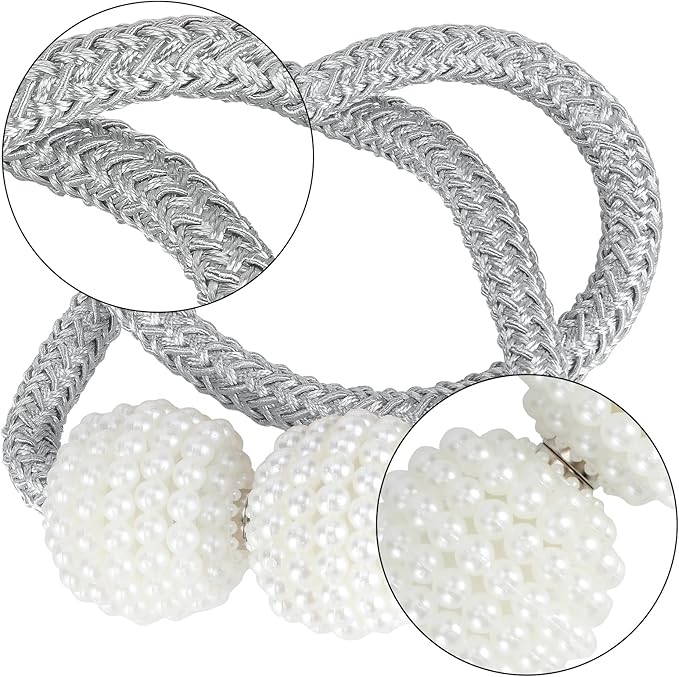 1Pc Magnetic Curtain Tieback Tie Backs Holdbacks Buckle Clip Strap Magnet Pearl Ball Curtain Hanging Belts Rods Rope Accessoires - Image 4