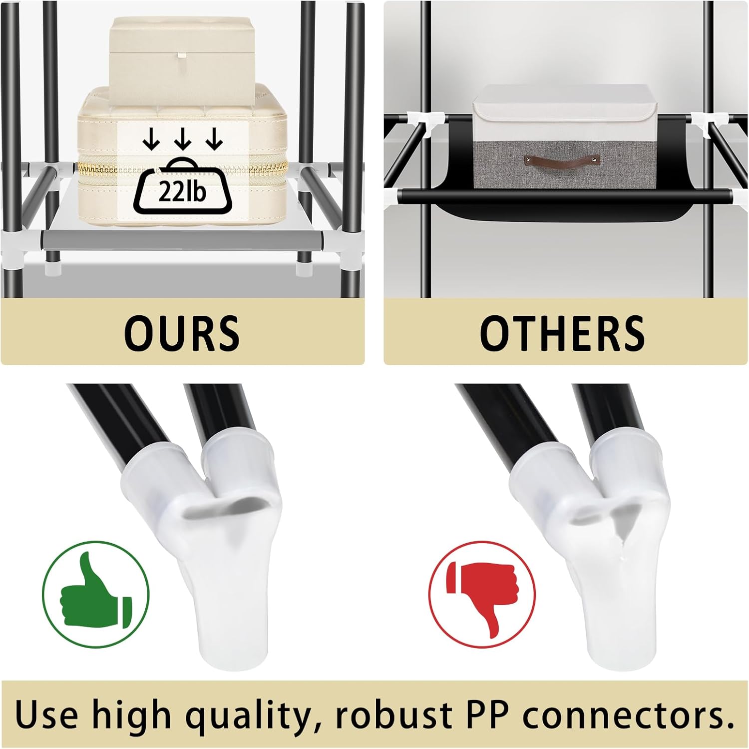 3 Door 88130 Fancy & Portable Foldable Closet Wardrobe Storage Organizer with Shelves Foe Multi Purpose - Image 4