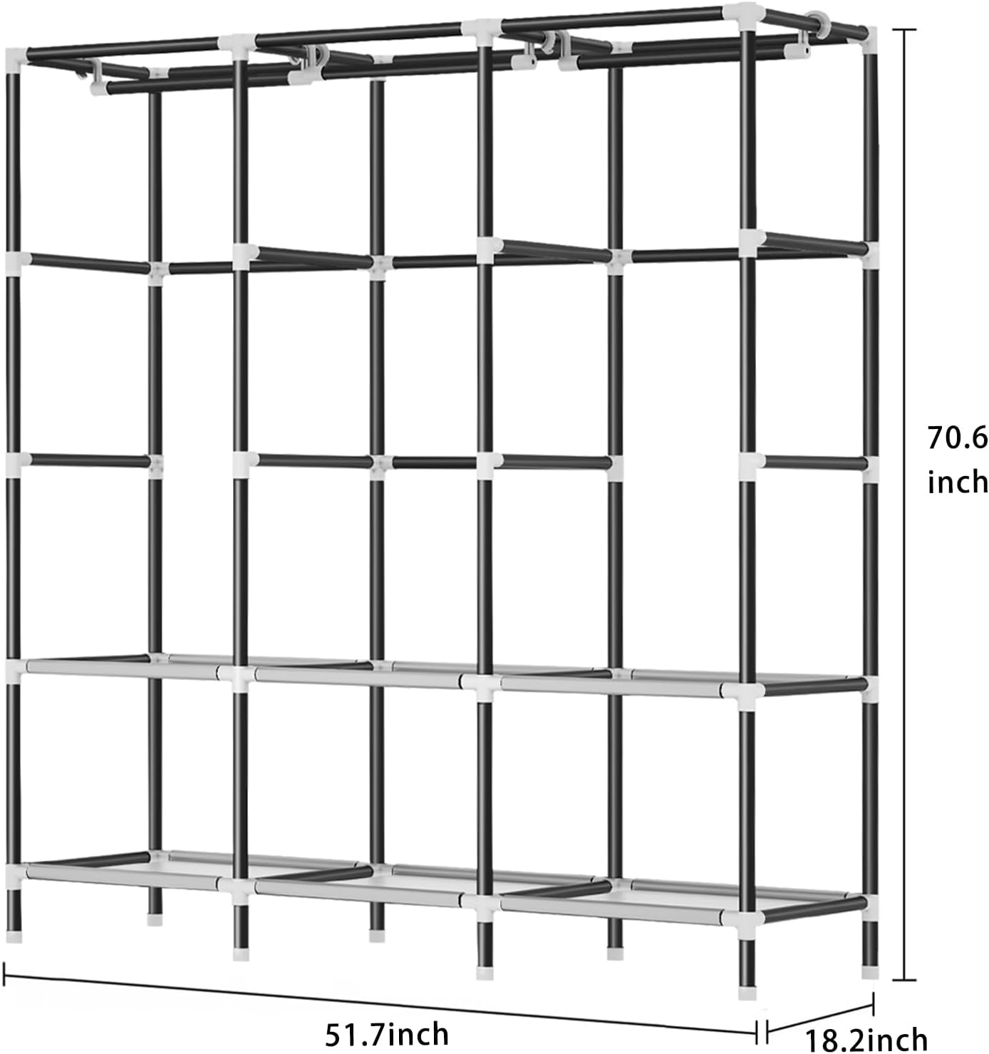 3 Door 88130 Fancy & Portable Foldable Closet Wardrobe Storage Organizer with Shelves Foe Multi Purpose - Image 5