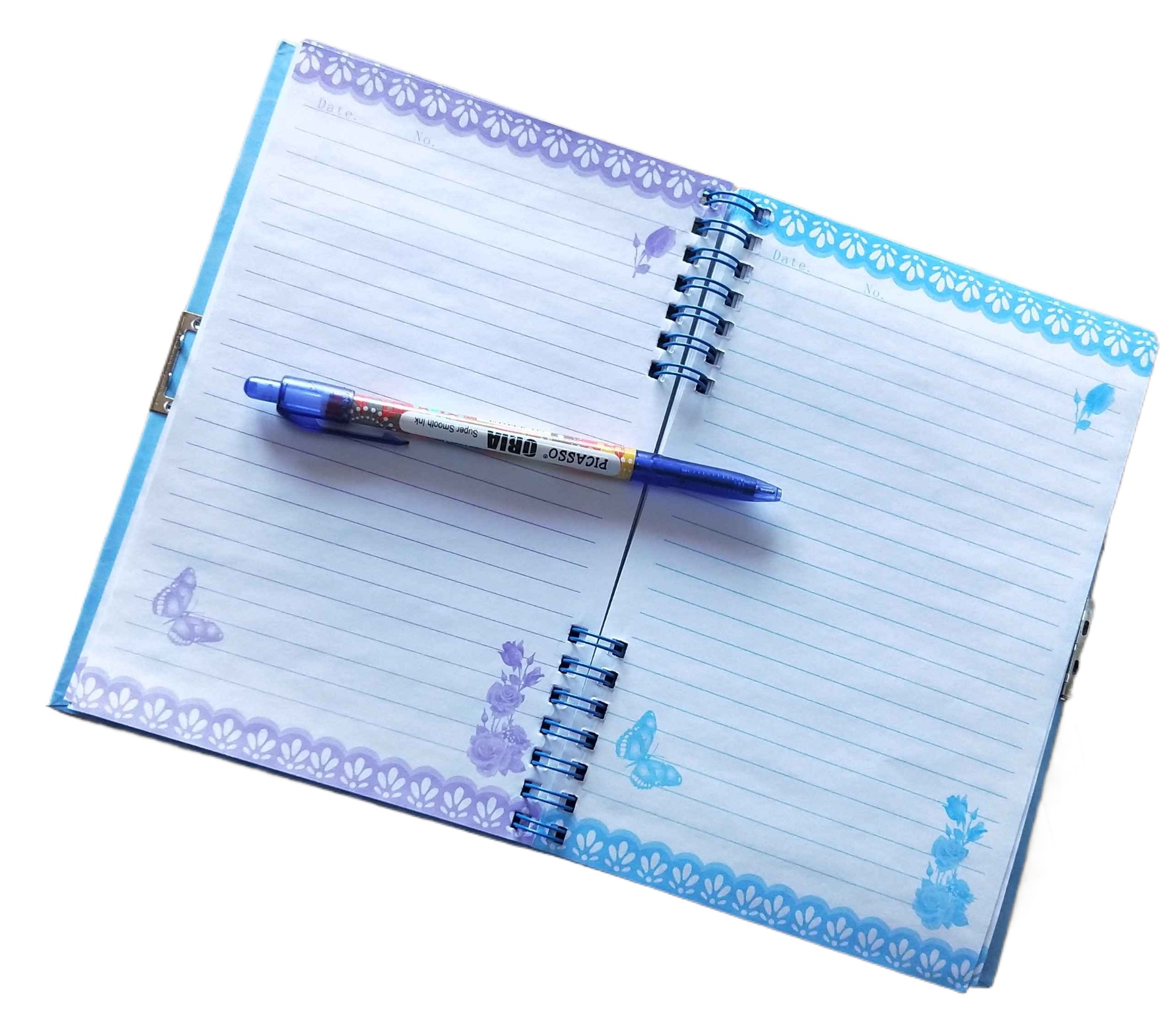 Fancy Lock Spiral Binding Diary Medium size with box & a Gift Pen, Pages 62, Size 20x 24cm - Image 3