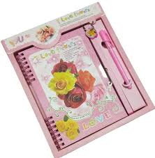 Fancy Lock Spiral Binding Diary Medium size with box & a Gift Pen, Pages 62, Size 20x 24cm - Image 4