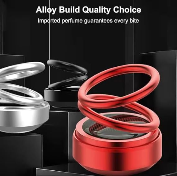 Solar Double Ring Rotating Suspension Car Perfume Air Freshener Aromatherapy Diffuser Air Purifier