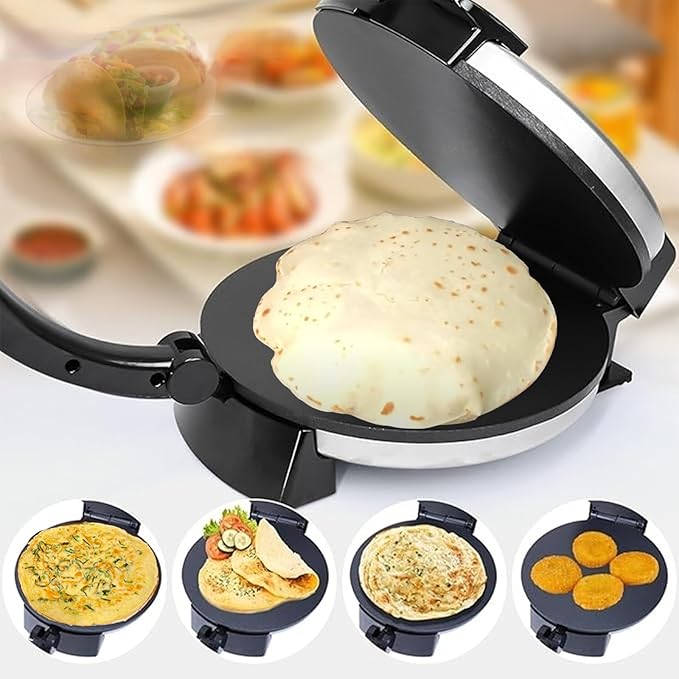 Super Rinnai Electric Roti Maker Machine – Black & Silver