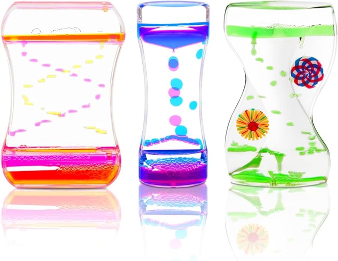 Floating Color Mix Illusion Motion Visual Slim Oil Hourglass Timer Clock