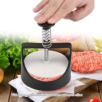 Hand Press Mini Burger Press, Plastic Stamp Press Hamburger Patty Maker Mold, Burger Patty Mold, Stamp Press Burger Mold - Image 5