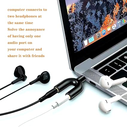Headphone Splitter U Shape 3.5mm Stereo Audio Jack Headphone Cable Y Splitter Adapter Converter U Shape 3.5mm Headphone