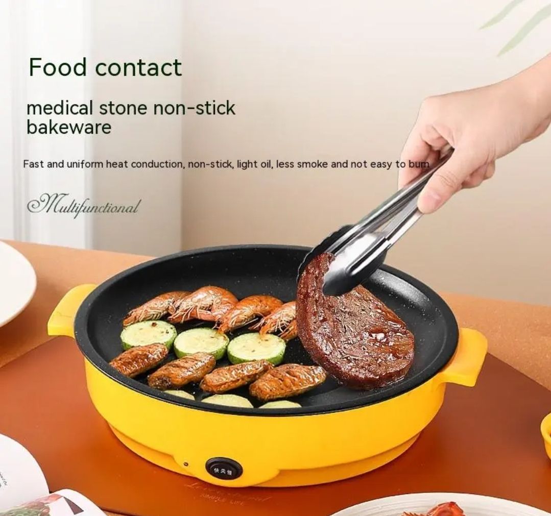 30cm Multi-function Electric Frying Household Cooking Grill, NonStick Medical Stone Frying Pan.