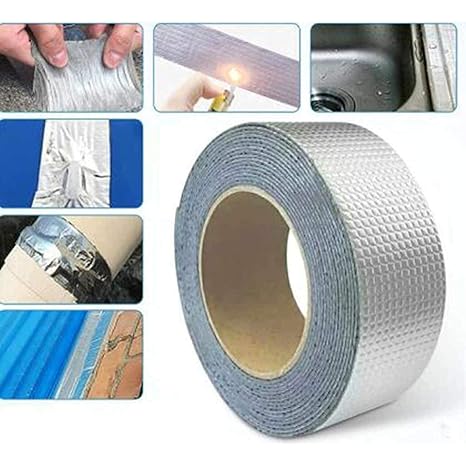 Super Sticky Aluminum Foil Butyl Rubber Tape Self Adhesive Waterproof for Roof Pipe Repair Tape Size 50mm x 1.5 Meter