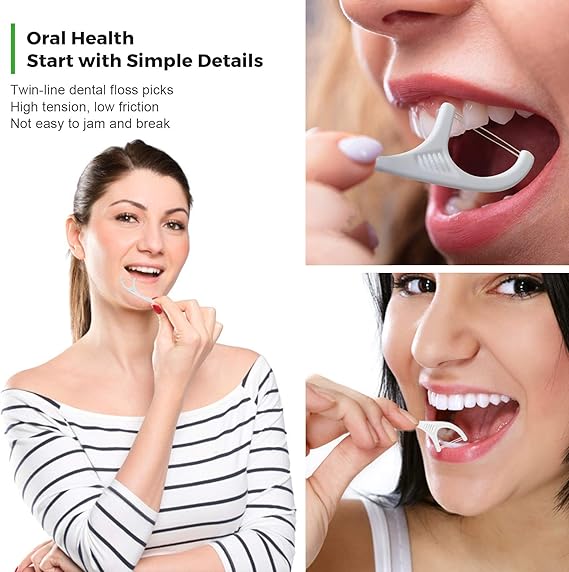 50 Pcs Dental Floss Sticks & Tooth Picks Teeth Plaque Remover Interdental 2 In 1 - Image 2
