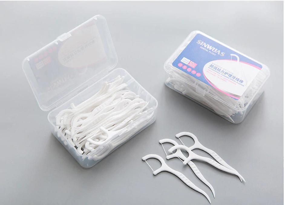 50 Pcs Dental Floss Sticks & Tooth Picks Teeth Plaque Remover Interdental 2 In 1 - Image 4