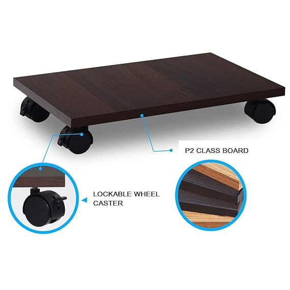 Under Desk Computer CPU Stand Cart CPU Holder with 4 Caster Wheels - Image 3