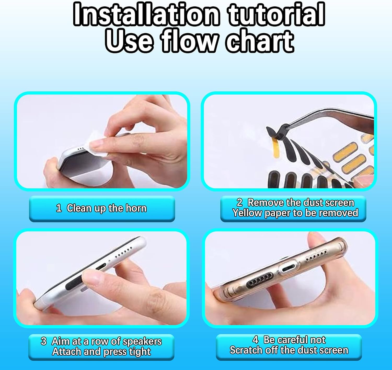 10 PCs Protect Mobile Phone Dustproof Net Stickers Speaker Mesh Anti Dust Proof Universal 10 pcs Stickers in 1 Strip - Image 3