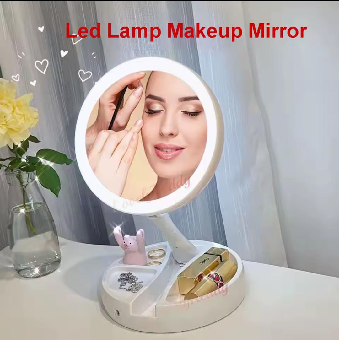 Portable Makeup Mirror Makeup Light With 10X Magnification, My Fold Jin - Image 3